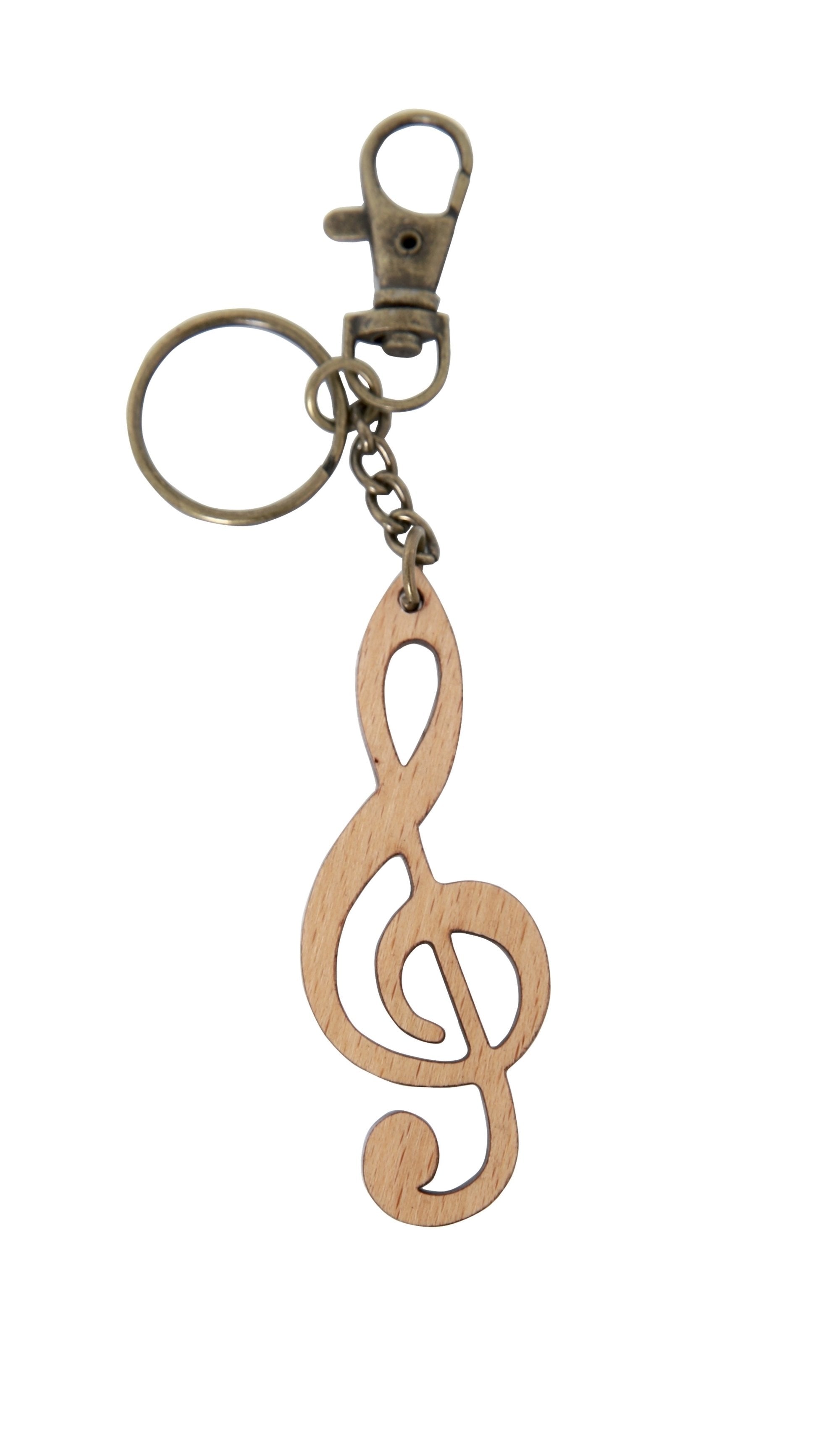 Wooden Treble Clef Keyring