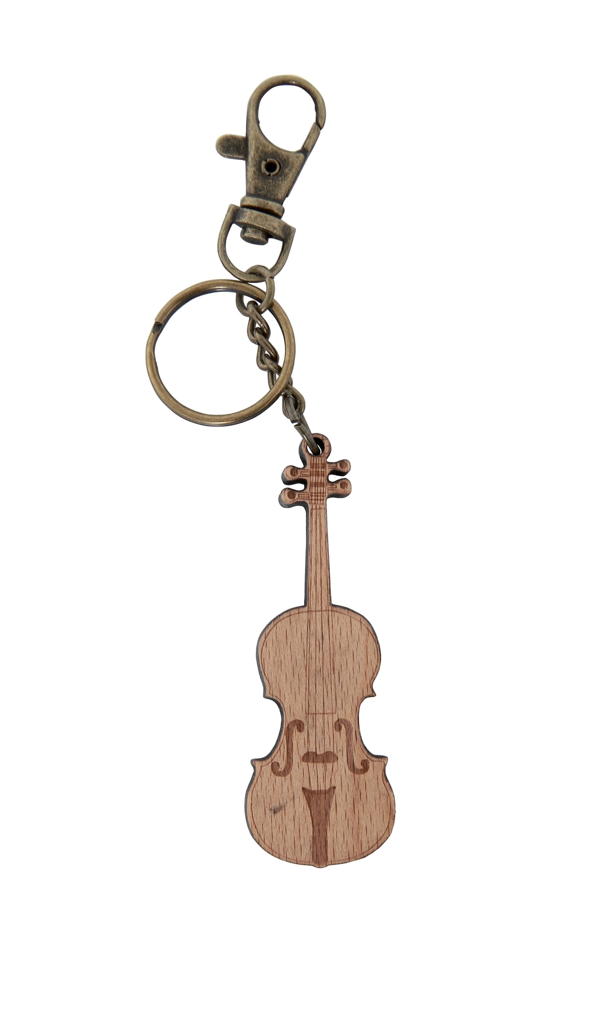 Wooden violin keyring