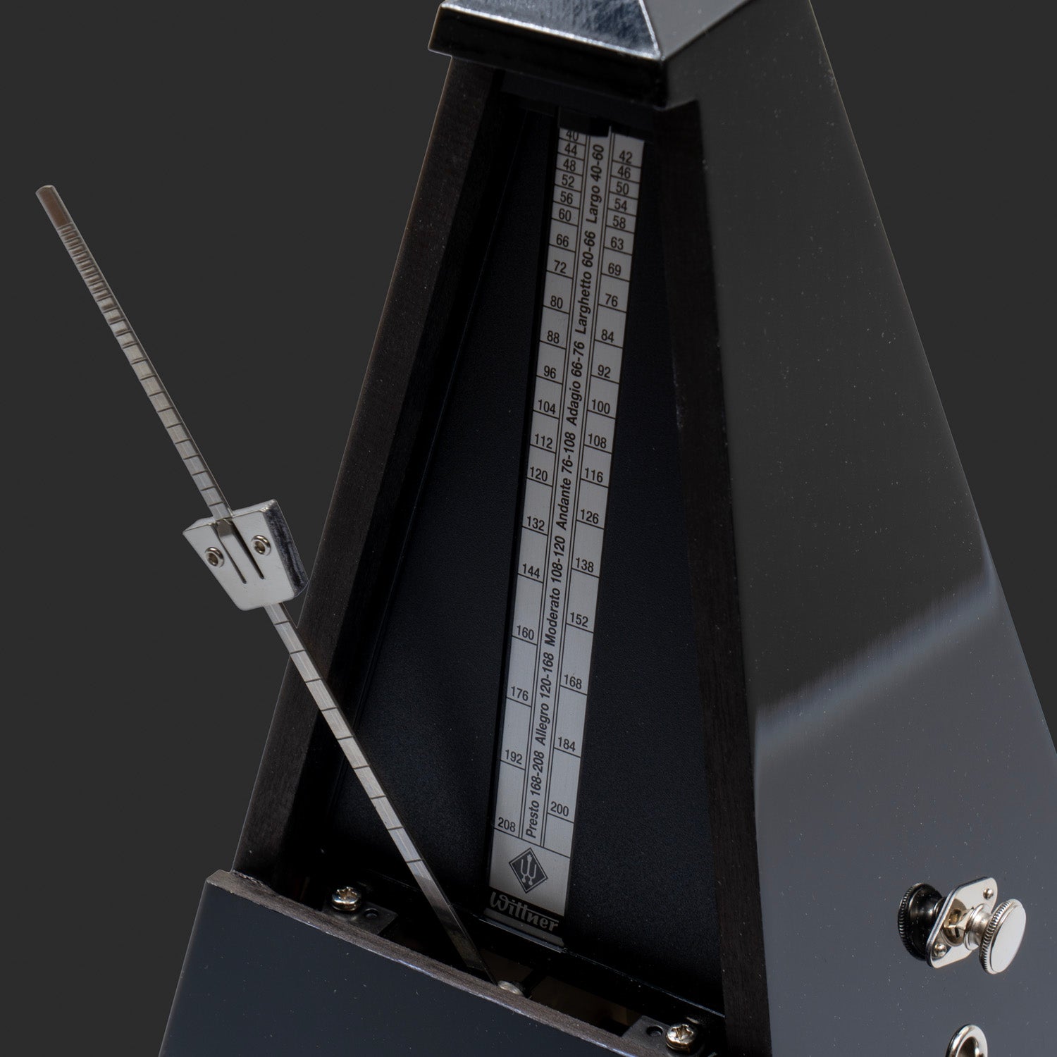 Metronome in Gloss Black Solid Wooden Casing