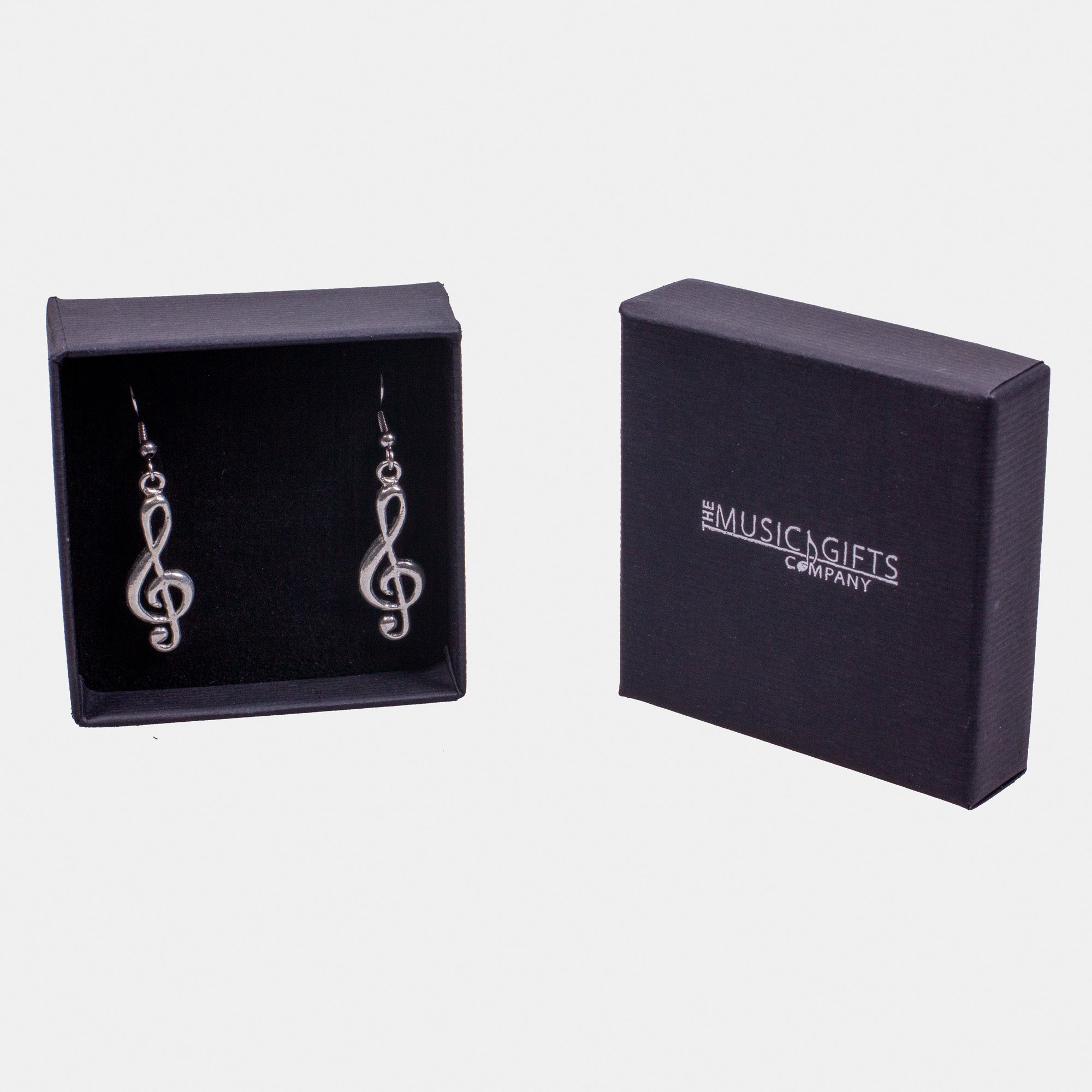 Pewter Treble Clef Earrings